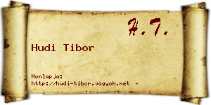 Hudi Tibor névjegykártya